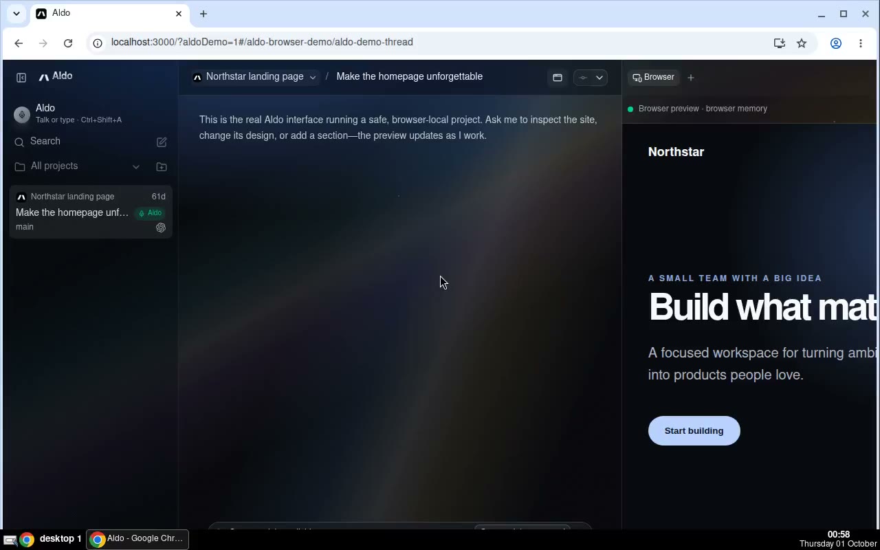 Prism theme: the demo thread in dark mode, then Settings → Appearance switching to light mode